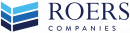 Logo for Roers Companies featuring a geometric icon of three stacked chevrons in shades of blue.